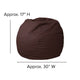 Brown |#| Small Solid Brown Refillable Bean Bag Chair for Kids and Teens