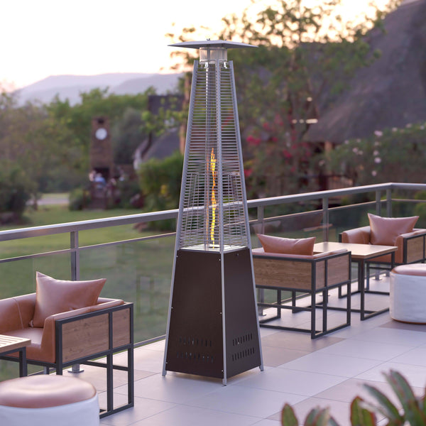 Bronze |#| Outdoor Patio Heater - Bronze - 7.5 Feet Round Steel Patio Heater - 42,000 BTU's