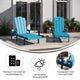 Blue |#| Set of 2 All-Weather Commercial Adjustable Lounge Chairs with Cupholders - Blue