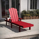 Red |#| Set of 2 All-Weather Commercial Adjustable Lounge Chairs with Cupholders - Red