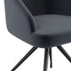 Gray Velvet/Oil Rubbed Bronze |#| Velvet Upholstered Stationary Swivel Home Office Chair -Gray/Oil Bronze