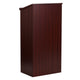 Mahogany |#| Stand-Up Wood Lectern in Mahogany with Adjustable Shelving and Slanted Top