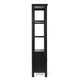 Black |#| 3 Tier Farmhouse Style Storage Cabinet Bookshelf with Glass Doors - Black
