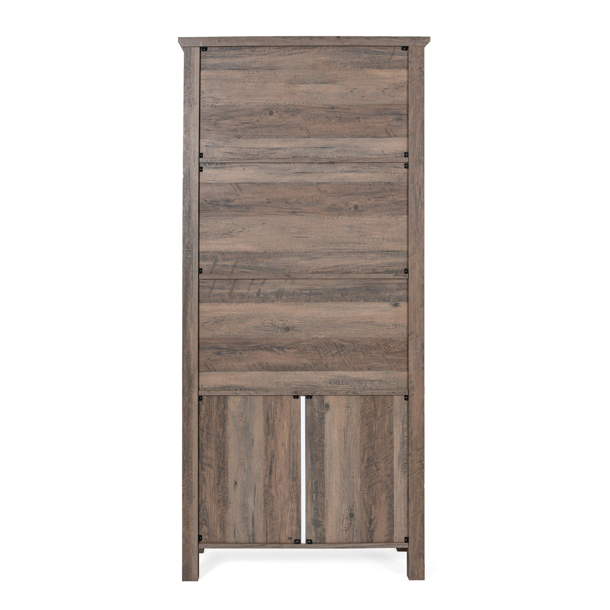 Gray Wash |#| 3 Tier Farmhouse Style Storage Cabinet Bookshelf with Glass Doors - Gray Wash