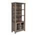 Stella Modern Farmhouse Wooden Bookcase and Storage Cabinet with Tempered Glass Doors and 3 Upper Shelves