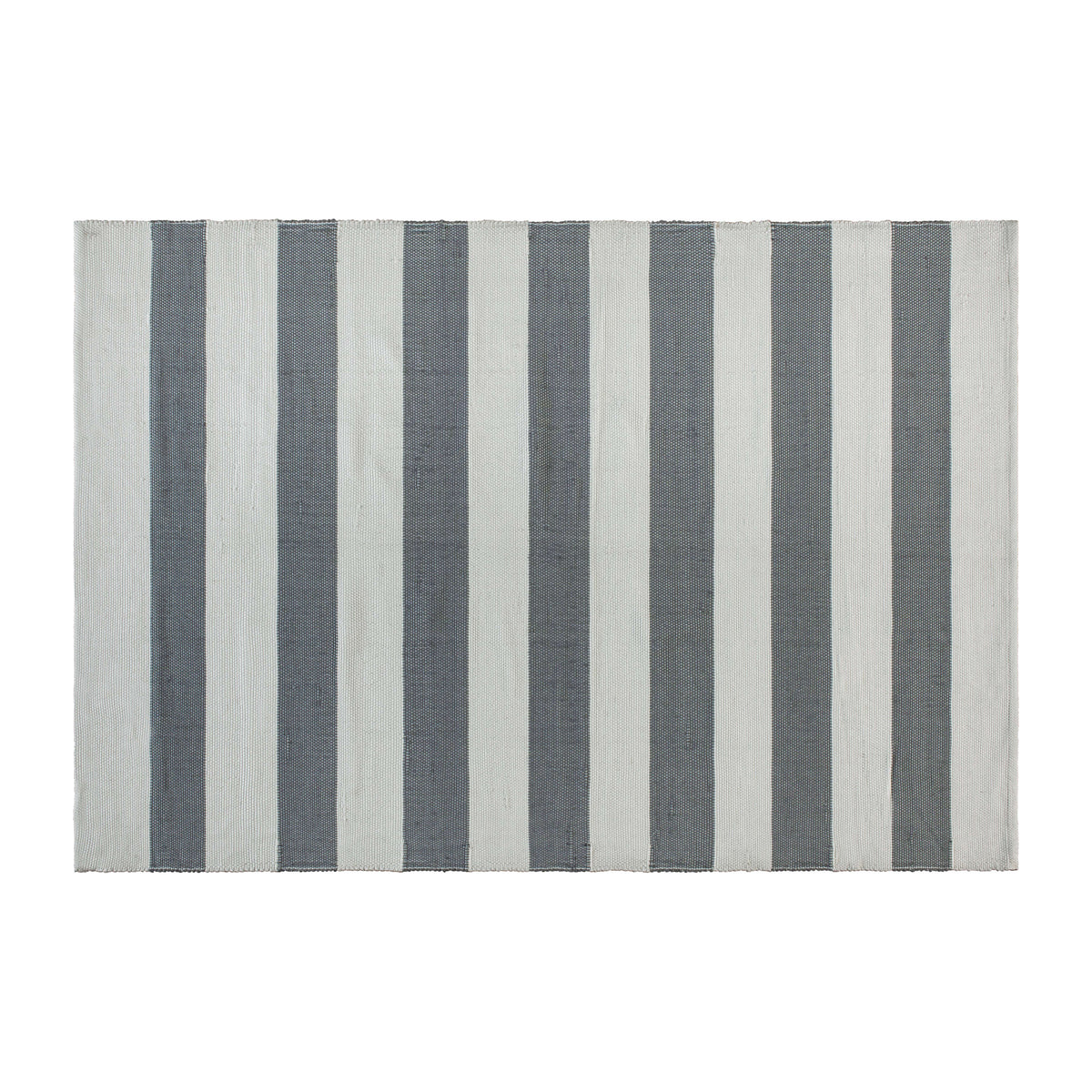 5' x 7' Indoor/Outdoor Handwoven Grey & White Striped Cabana Style Area Rug