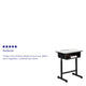 Student Desk with Grey Top and Adjustable Height Black Pedestal Frame