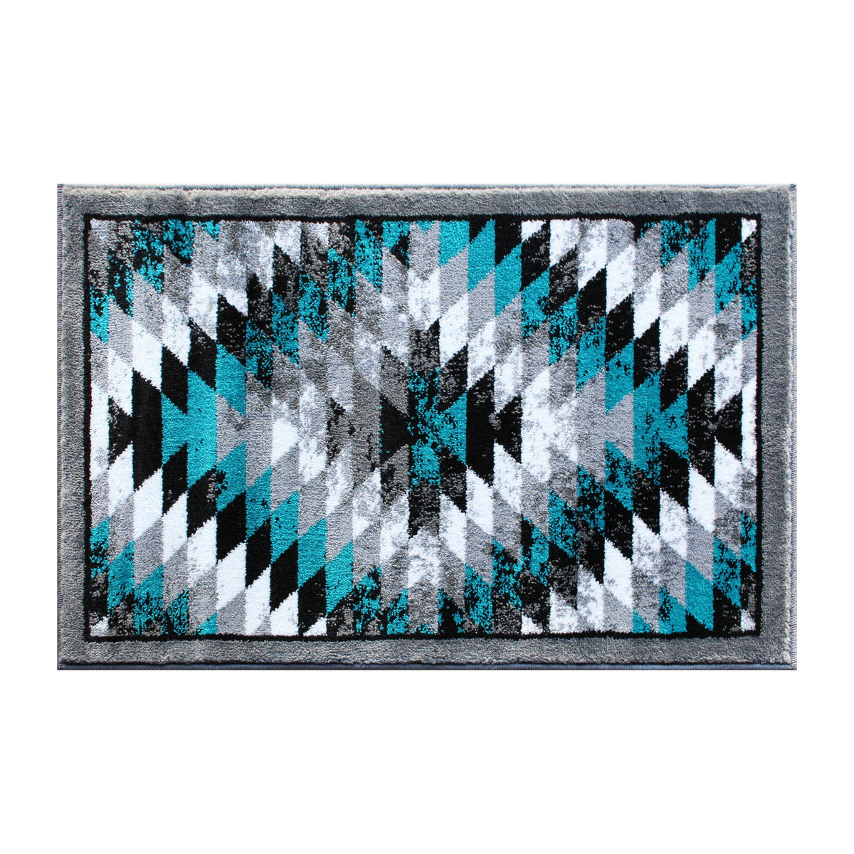 Turquoise,2' x 3' |#| Southwestern Style Diamond Patterned Indoor Area Rug - Turquoise - 2' x 3'