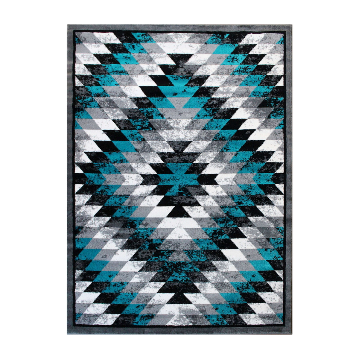 Turquoise,8' x 10' |#| Southwestern Style Diamond Patterned Indoor Area Rug - Turquoise - 8' x 10'