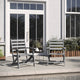 Gray |#| All-Weather Commercial Adirondack Dining Chair with Fold Out Cupholder - Gray