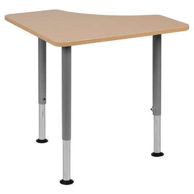 Triangular Collaborative Student Desk (Adjustable from 22.3" to 34") - Home and Classroom - View 1