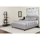 Light Gray,Full |#| Full Three Button Tufted Platform Bed/Memory Foam Mattress-Light Gray Fabric