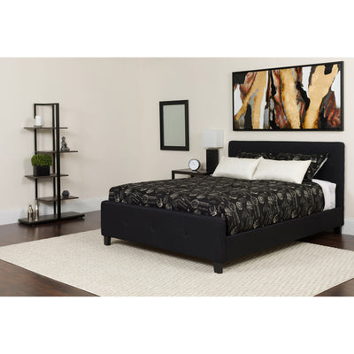 Tribeca Button Tufted Upholstered Platform Bed with Pocket Spring Mattress - View 2