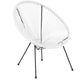 White |#| White Papasan Oval Woven Basket Bungee Lounge Chair - Indoor/Outdoor Furniture