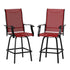 Valerie Patio Bar Height Stools Set of 2, All-Weather Textilene Swivel Patio Stools and Deck Chairs with High Back & Armrests