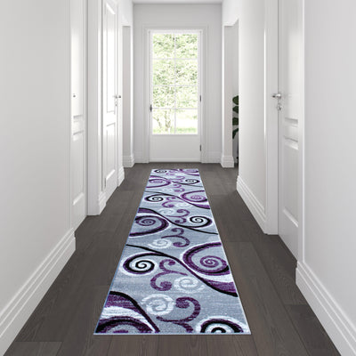 Valli Collection Modern Abstract Pattern Area Rug - Olefin Rug with Jute Backing for Hallway, Entryway, Bedroom, Living Room