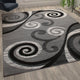 Grey,8' x 10' |#| Modern Distressed Swirl Abstract Style Indoor Area Rug in Grey - 8' x 10'
