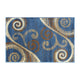 Blue,2' x 3' |#| Modern Distressed Swirl Abstract Style Indoor Area Rug in Blue - 2' x 3'