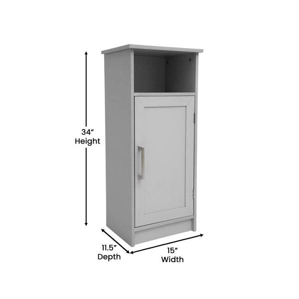 Gray |#| Modern Bathroom Storage Cabinet with Magnetic Close Door and 3 shelves - Gray