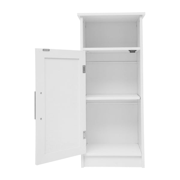 White |#| Modern Bathroom Storage Cabinet with Magnetic Close Door and 3 shelves - White