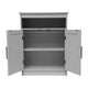 Gray |#| Modern Bathroom Storage Cabinet with 2 Magnetic Close Doors and Shelves - Gray