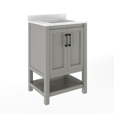 Bathroom Vanity with Undermount Sink and Open Storage Shelf - View 1