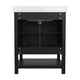 Black Frame/Black Hardware,30" |#| 30" Bathroom Vanity with Sink, Open Storage & Black Hardware in Black