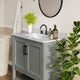Gray Frame/Black Hardware,36" |#| 36" Bathroom Vanity with Sink, Open Storage & Black Hardware in Gray