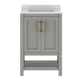 Gray Frame/Gold Hardware,24" |#| 24" Bathroom Vanity with Sink, Open Storage & Gold Hardware in Gray