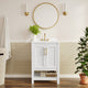 White Frame/Gold Hardware,24" |#| 24" Bathroom Vanity with Sink, Open Storage & Gold Hardware in White