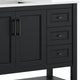 Black Frame/Black Hardware,42" |#| 42" Bathroom Vanity with Sink, Open Storage, and Storage Drawers in Black