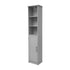 Vega Freestanding Narrow Bathroom Linen Tower Storage Cabinet Organizer with Door, In-Cabinet Adjustable Shelf, and Upper Open Shelves