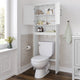 White |#| Modern Over the Toilet Cabinet with Shelves and Magnetic Closure Doors - White