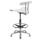 White |#| Vibrant White and Chrome Drafting Stool with Tractor Seat