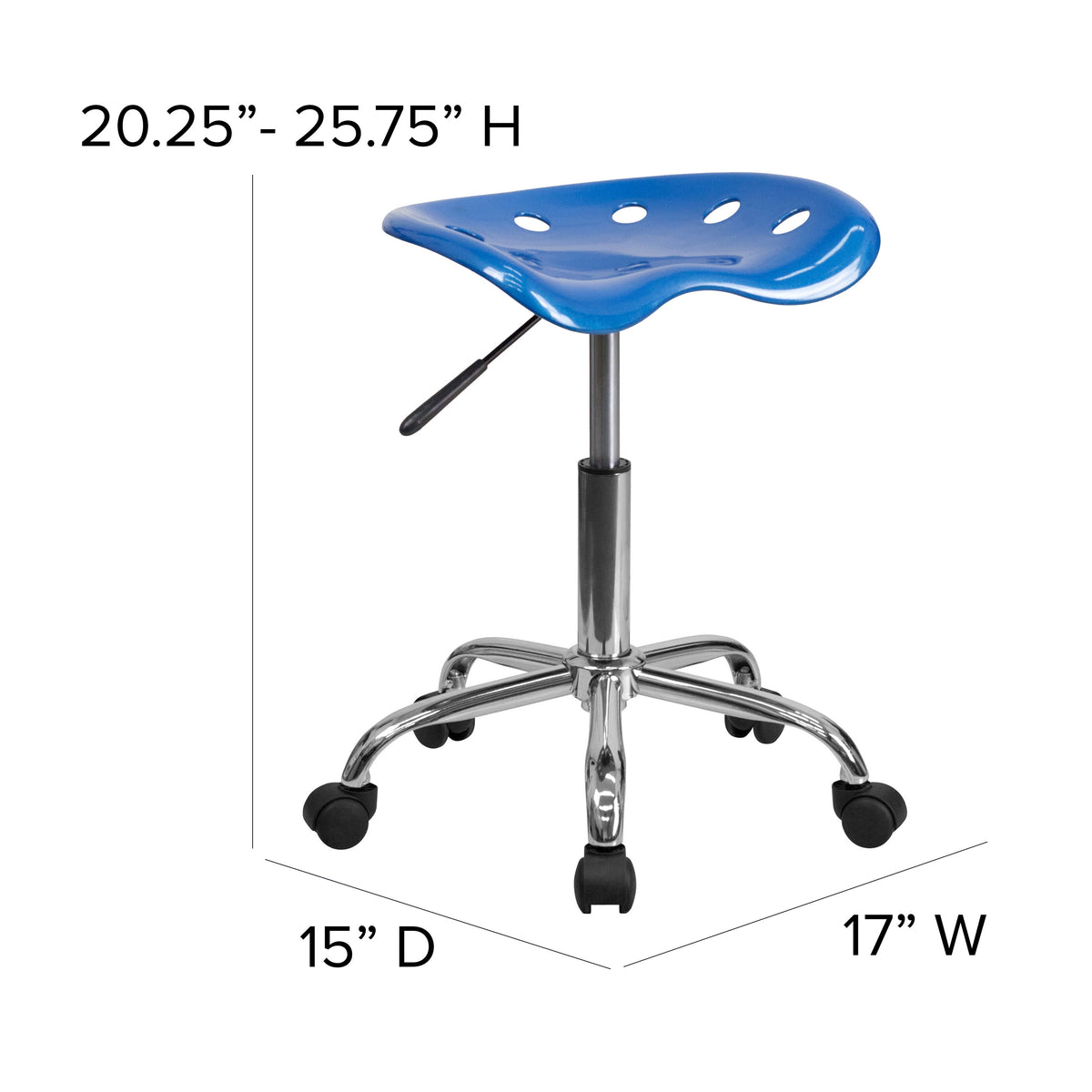 Bright Blue |#| Vibrant Bright Blue Tractor Seat and Chrome Stool - Drafting & Office Stools