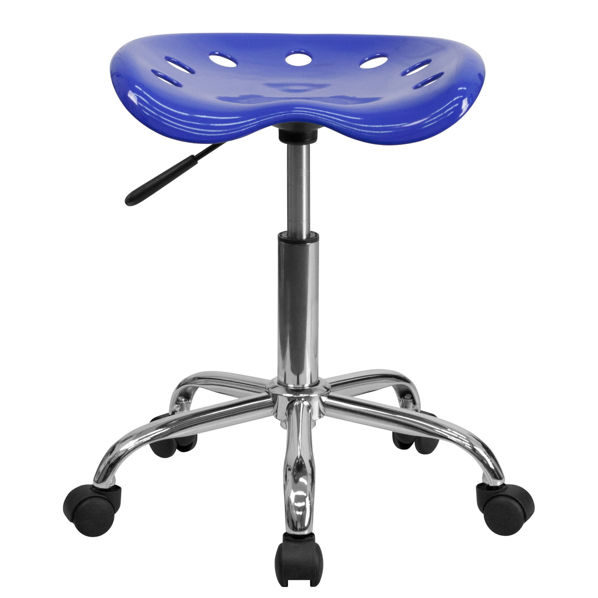 Nautical Blue |#| Vibrant Nautical Blue Tractor Seat and Chrome Stool - Drafting & Office Stools