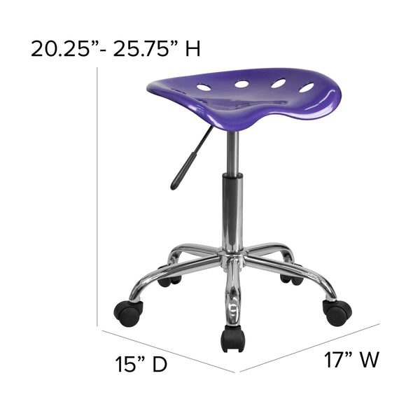 Violet |#| Vibrant Violet Tractor Seat and Chrome Stool - Drafting & Office Stools