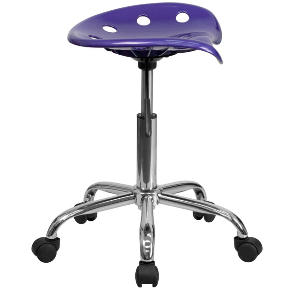 Violet |#| Vibrant Violet Tractor Seat and Chrome Stool - Drafting & Office Stools