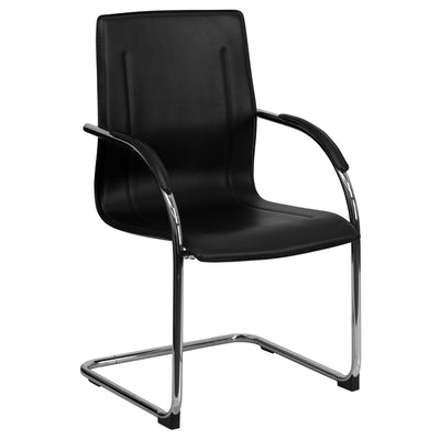 Vinyl Side Reception Chair with Chrome Sled Base