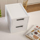 White |#| Set of 2 Enginnered Wood Storage Boxes with Pullout Drawers in White