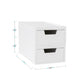 White |#| Set of 2 Enginnered Wood Storage Boxes with Pullout Drawers in White