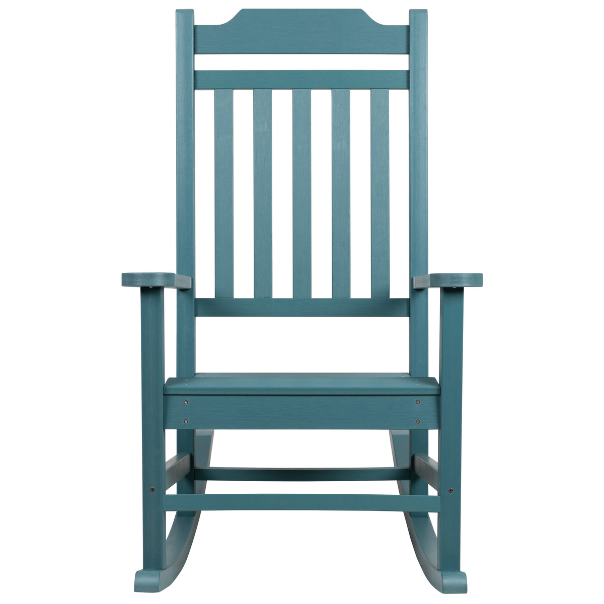 Teal |#| Outdoor Patio All-Weather Poly Resin Wood Rocking Chair in Teal