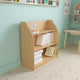 Kid Friendly Wooden Bookshelf in Natural Finish with 3 Display Shelves