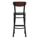 Walnut Wood Back/Green Vinyl Seat |#| Commercial Metal Barstool with Vinyl Seat and Wood Boomerang Back-Green/Walnut