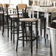 Natural Birch Wood Back/Gray Vinyl Seat |#| Commercial Metal Barstool with Vinyl Seat and Wood Boomerang Back-Gray/Natural