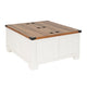 White |#| Farmhouse Coffee Table with Hinged Lift Top and Storage in White/Rustic Oak