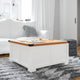 White |#| Farmhouse Coffee Table with Hinged Lift Top and Storage in White/Rustic Oak
