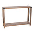 Wyatt Modern Farmhouse Wooden 2 Tier Console Entry Table with Metal Corner Accents and Cross Bracing