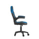 Blue |#| Office Gaming Chair with Skater Wheels & Flip Up Arms - Blue LeatherSoft