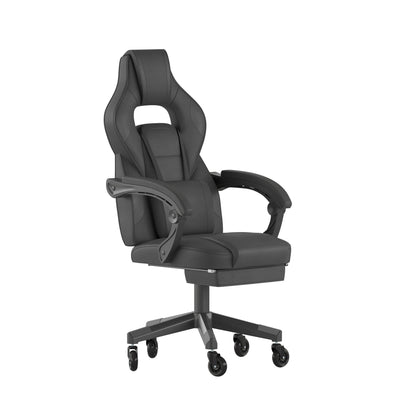 X40 Gaming Chair Racing Computer Chair with Fully Reclining Back/Arms and Transparent Roller Wheels, Slide-Out Footrest - View 1